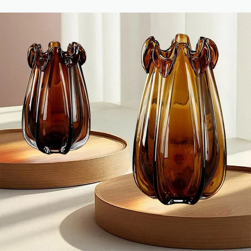 vase contemporain marron foncé organique sans transparence grande taille décoration intérieure