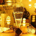 ampoules led décoratives vintage transparentes filament feuilles dorées opalescentes culot e27