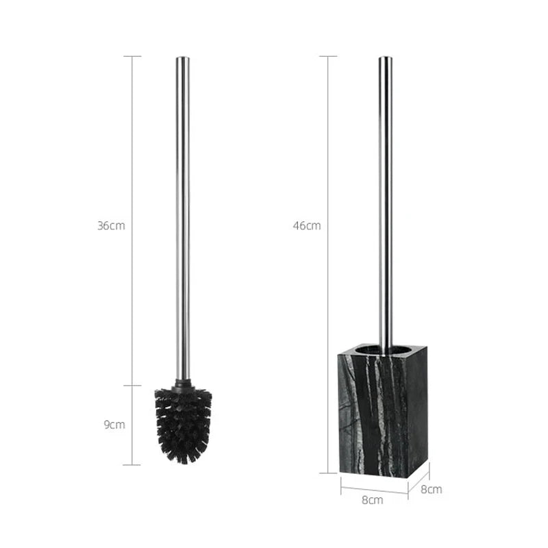 ensemble accessoires salle bain marbre noir rangement brosse dents dentifrice moderne luxe