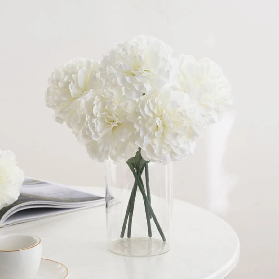 bouquet fleurs artificielles blanches modernes décoration intérieure mariage anniversaire engagement graduation scrapbooking