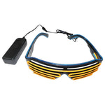 lunettes lumineuses led bleu rose lignes horizontales modernes élastiques événements halloween noël anniversaire