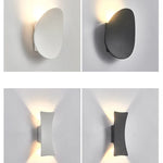 lampe murale led moderne minimaliste blanc noir fixée mur intérieur extérieur ip65 étanche