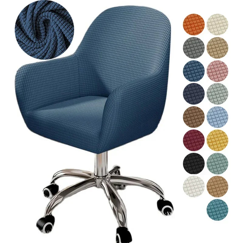chaise moderne couverture tissu carreaux beige clair protection polyester elasthanne