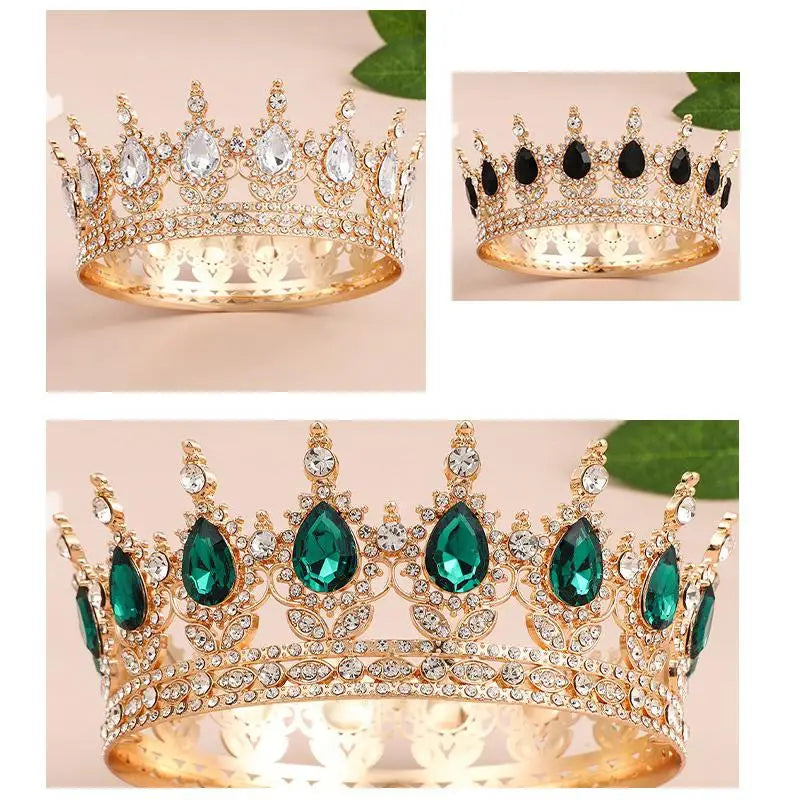 décoration gâteau anniversaire fille couronne strass or cristal vert bleu rouge rose luxueuse adhésive
