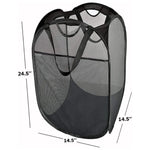panier linge pliable noir gris maille moderne respectueux environnement poignées