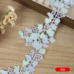 ruban dentelle polyester feuilles fleurs 8.5cm largeur artisanat broderie fine opacité écolo événement