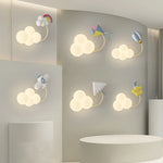 lampe murale moderne nuages avions cerfs volants étoiles arc ciel enfants led multicolore