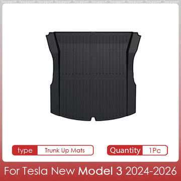 tapis sol coffre tesla model noir rayures horizontales moderne antidérapant caoutchouc
