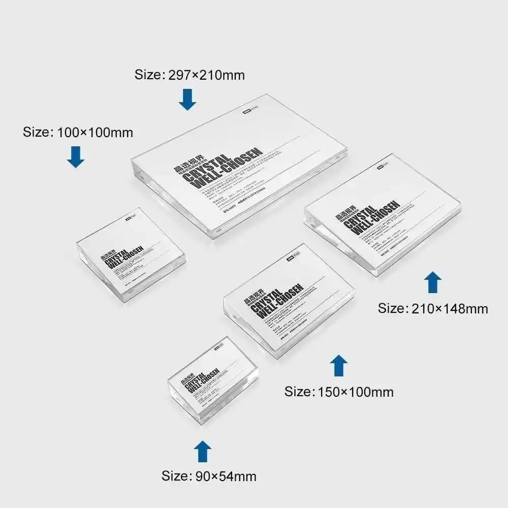support présentation transparent moderne 90mm 57mm acrylique sans fixation card holder note holder