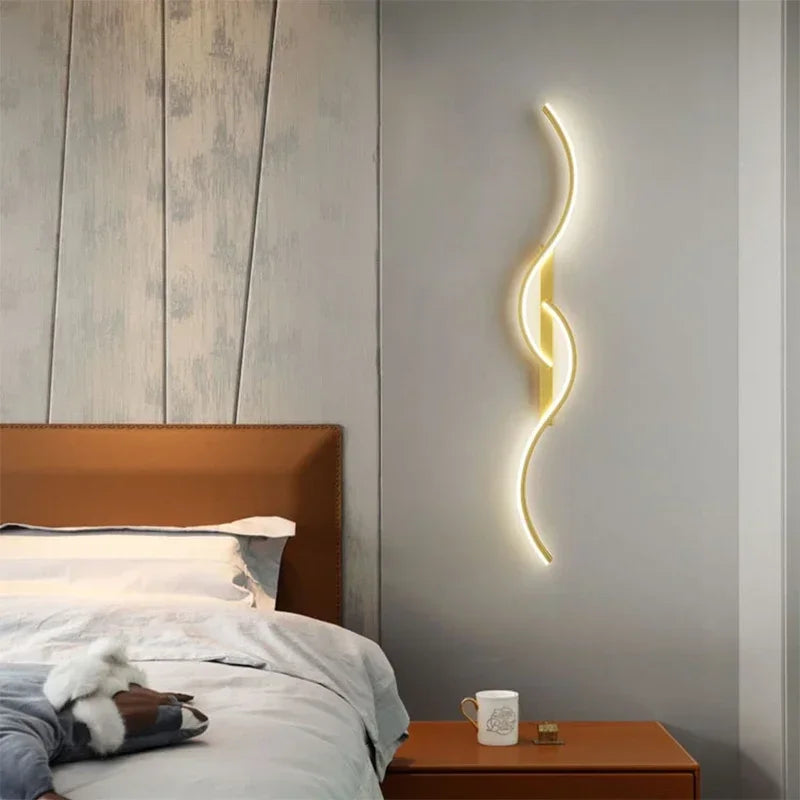 lampe murale led or blanc contemporaine réglable sans fil 60 80 100cm