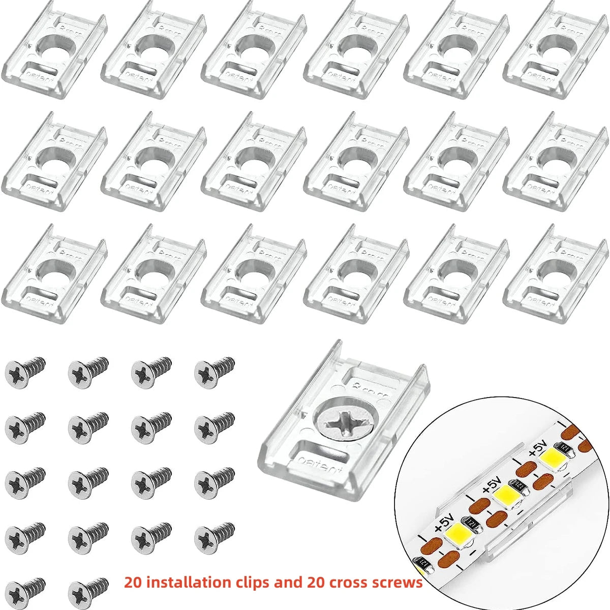 clips ruban led transparent clips vis acier inoxydable moderne ensemble fixations led