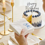 serviettes papier personnalisées imprimées blanc festif occasion mariage anniversaire baptême événement