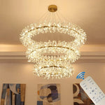 lustre suspension moderne cristal doré transparent luminaires salon luxe géométrique