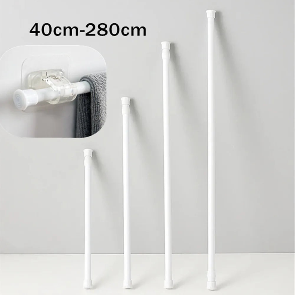 tendeur mural extensible blanc moderne adhésif 40cm 280cm crochets sans perçageversible rechargeable