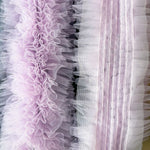ruban tulle plissé rose clair blanc rouge bleu clair noir décoratif festif résistant clips