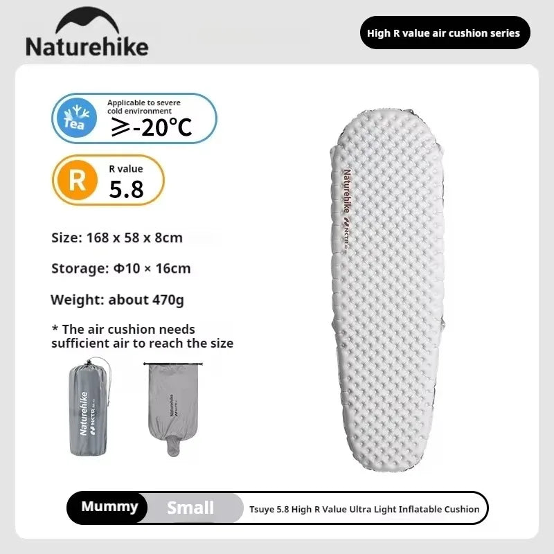 matelas camping blanc marron texturé double valve isolation thermique 20°C tpu nylon moderne
