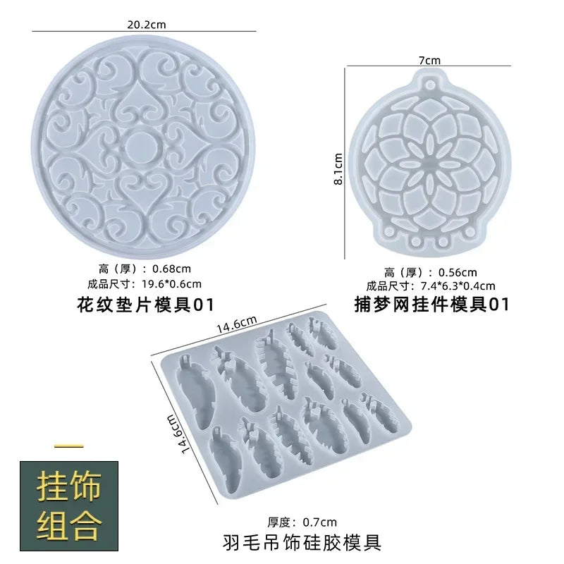 attrape rêves ethnique silicone transparent plumes floral décoration murale suspendue maison