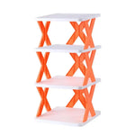 étagère pliante chaussures moderne minimaliste blanc vert orange rose gris croix plastique