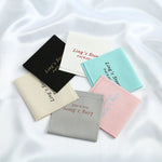 étiquettes produit toile lin noir rose gris beige bleu classique 8x8cm personnalisables logo imprimé