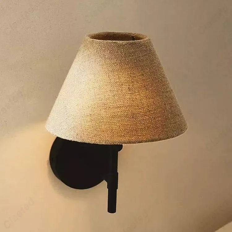 lampe murale led tissu beige industrielle fixation murale chambre salon entree étude