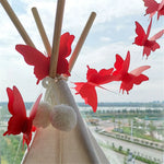 guirlande papillons papier couleurs violet bleu orange rose vert guirlande festive enfantine bohème structure