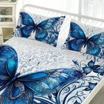 drap lit bleu papillons fleurs moderne coton polyester 150x200cm 180x200cm 200x220cm taies oreiller