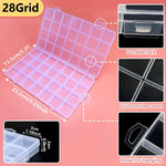 boîtes rangement transparentes modernes 28 cases poignées sécurisées diverse couleur