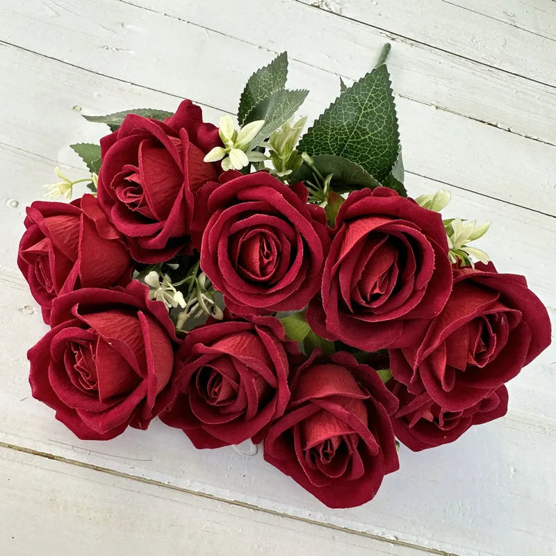 bouquet roses artificielles soie decoration intérieure moderne élégante anniversaire fiançailles graduation valentin