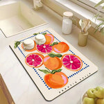 tapis cuisine gris motif pastèque absorbant antidérapant séchage vaisselle moderne plan travail