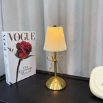 veilleuse rechargeable led moderne plissée abatjour or blanccrème rose chambre