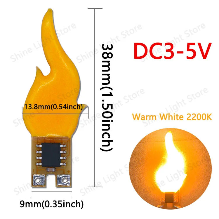 lampe led flamme forme stylisée orange moderne 2200k décoration fête camping maison