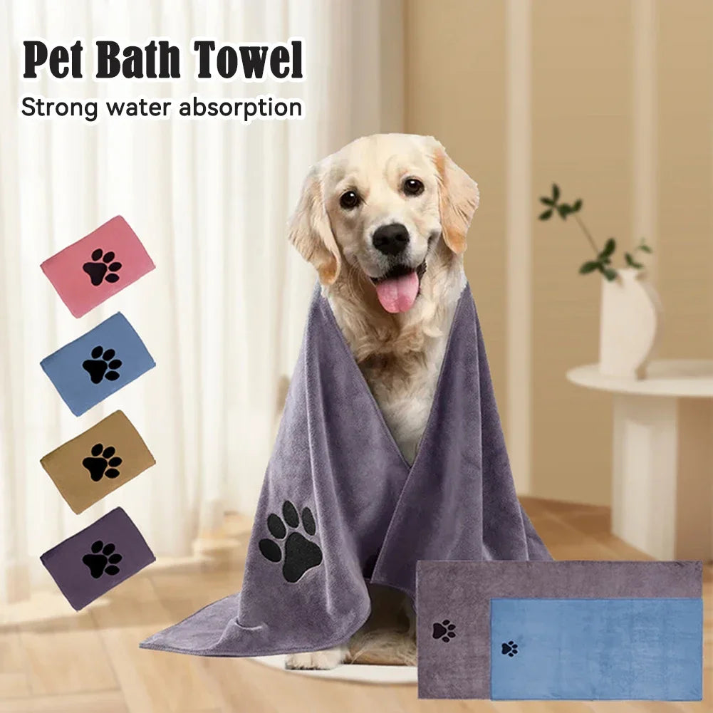 serviette bain animaux patte noire gris rose marron douce moderne absorbante 75cm 100cm