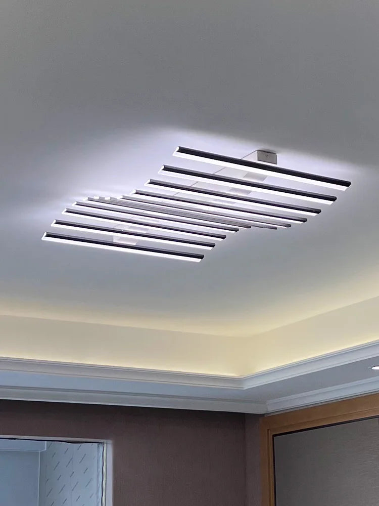 luminaire led moderne noir blanc minimaliste barreaux lisses opaques semi encastré