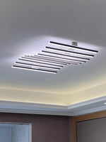 luminaire led moderne noir blanc minimaliste barreaux lisses opaques semi encastré