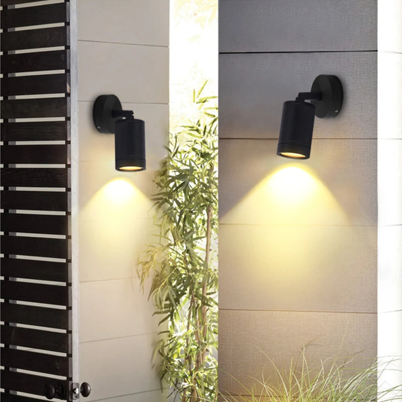projecteur led mural extérieur noir argenté ip65 moderne surface monté verre trempé