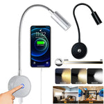 lampe lecture flexible moderne noir argent interrupteur tactile led rechargeable via usb