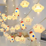 guirlande lumineuse étoiles arc ciel nuages festives enfantines leds colorées chambre enfants