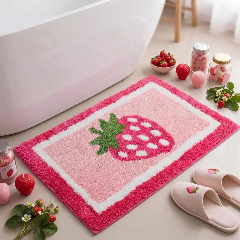 tapis bain doux antidérapant fruits frais décoratif multicolore intérieur extérieur