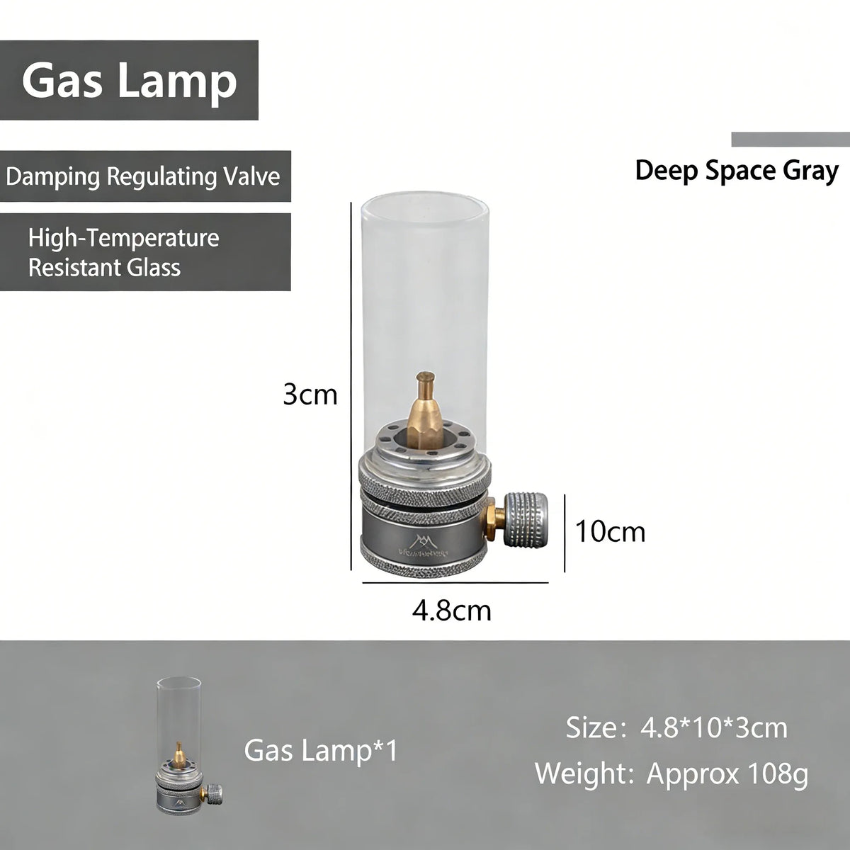 lampe gaz camping verre transparent moderne petite taille cartouche gaz instructions