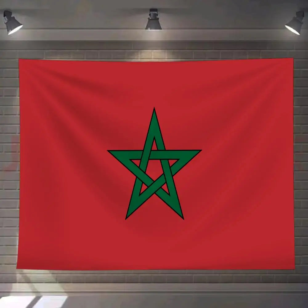 Tapisserie murale drapeau Maroc vert armée