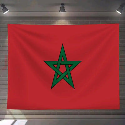 Tapisserie murale drapeau Maroc vert armée