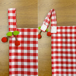 rideau cuisine rouge blanc carreaux vintage opacité fenêtre pastorale 100 polyester