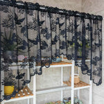 rideau noir dentelle papillon transparent japonais fenetre maison