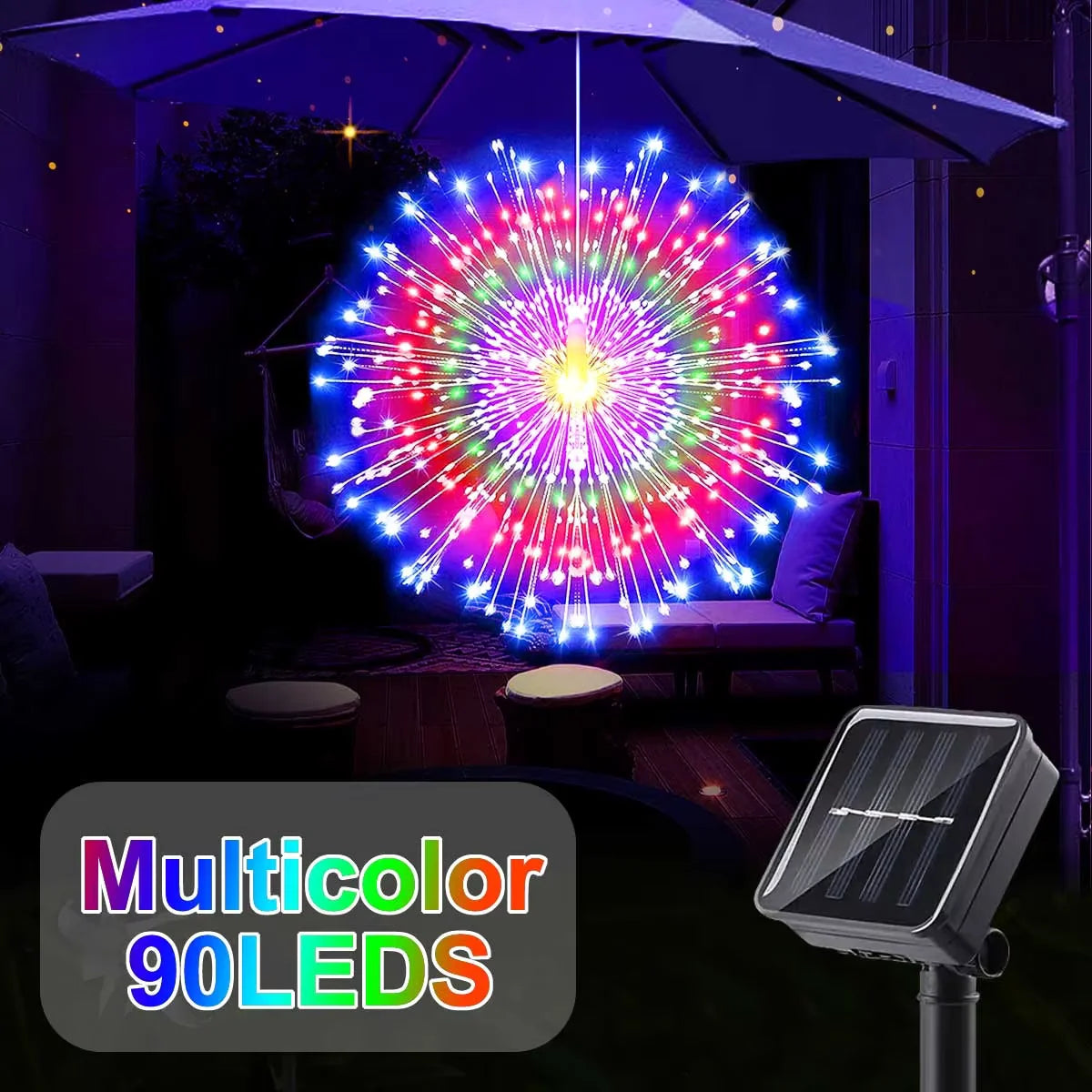 guirlande lumineuse solaire étoiles dorées modes ip65 moderne clips autoinstallationextérieur