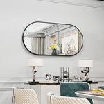 miroir ovale moderne noir mat autonome extension bras vis fixationsintérieur salon chambrevertical horizontal 40x20