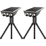 projecteur solaire led moderne fixe tentacules ip65 extérieur noir lumiere jardin