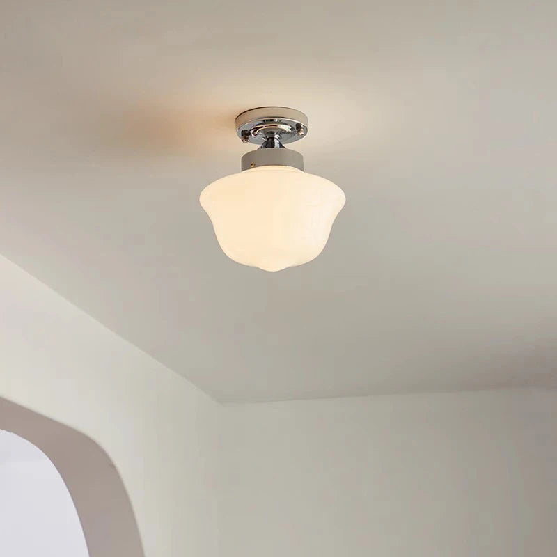 lampe suspendue vintage verre blanc matériau fer moderne facile éclairage chambre salon