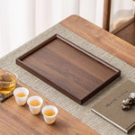 plateau bois naturel rayures minimaliste tasse thé théière livre statuette cuisine 22x13cm 28x19cm