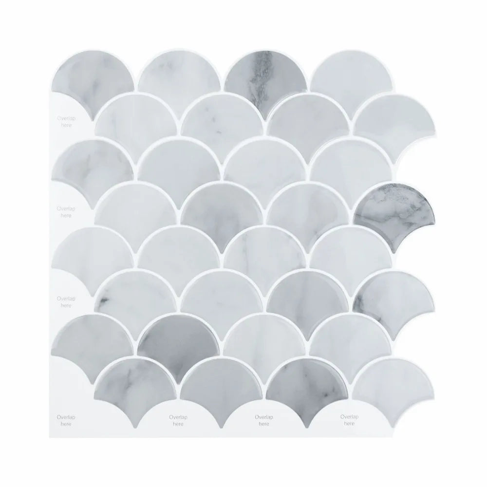 carreaux muraux adhésifs 3d résistants l'eau vert foncé gris rose poisson moderne décoratifrollable