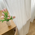 rideau blanc moderne motif feuilles opaque fenêtre salon chambre maison décoration intérieure